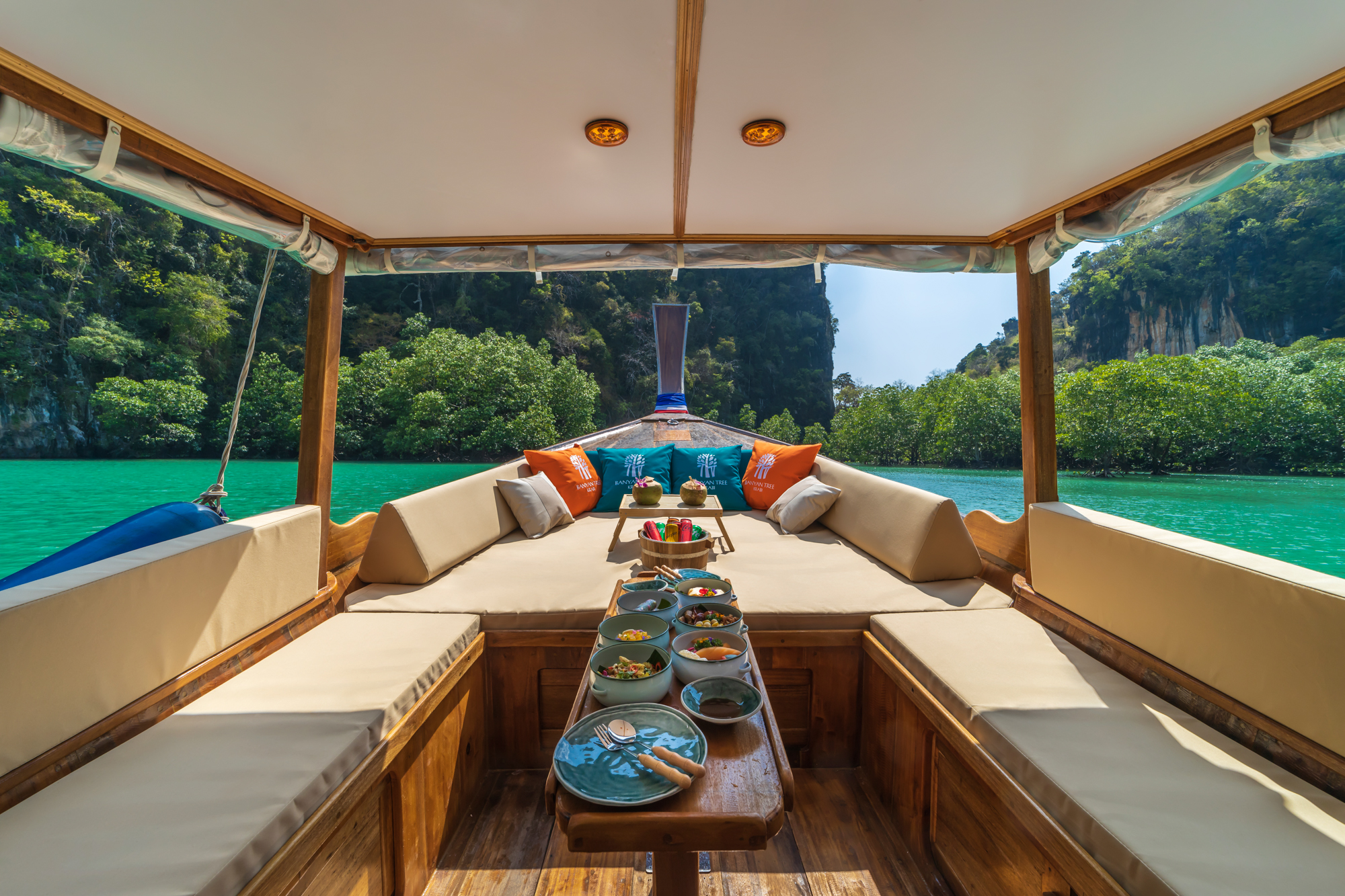 Relaxing Longtail Boat Interior